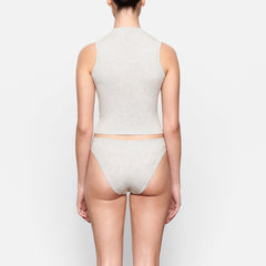 COTTON JERSEY CHEEKY TANGA WORN BY A MODEL IN BACK VIEW