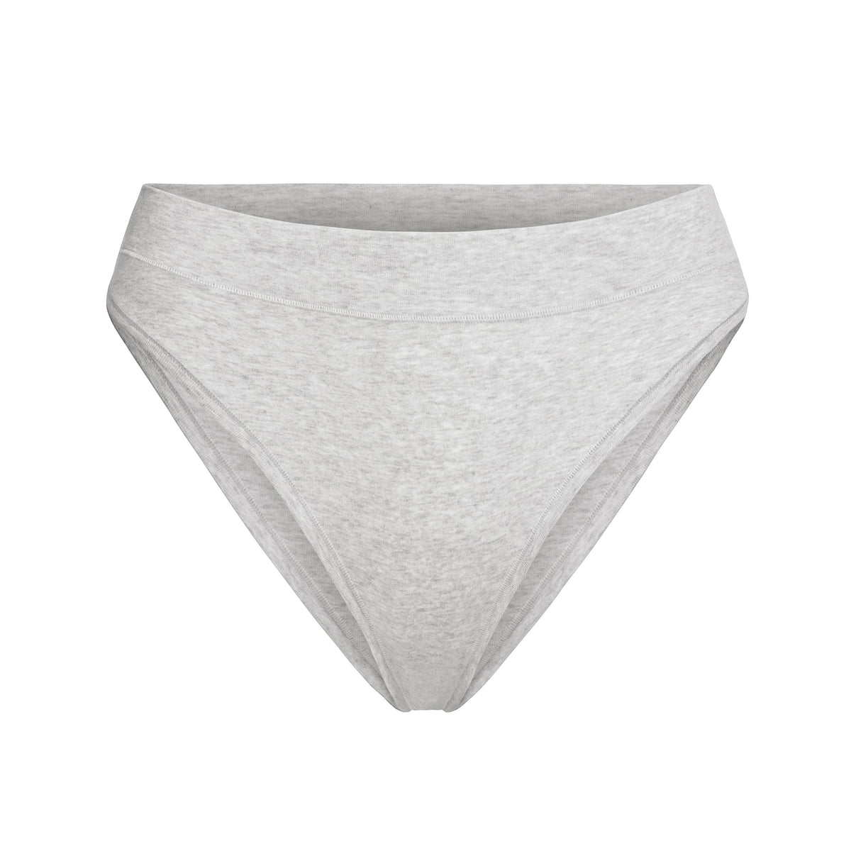 COTTON JERSEY CHEEKY TANGA | LIGHT HEATHER GREY FLAT ON A WHITE BACKGROUND | FLT