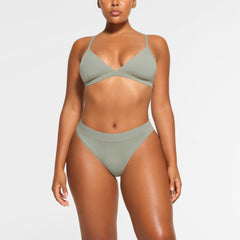 COTTON JERSEY CHEEKY TANGA WORN BY A MODEL IN FRONT VIEW