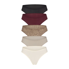 FITS EVERYBODY CHEEKY BRIEF 5-PACK | DESERT LEOPARD MULTI & LAYS FLAT ON A WHITE BACKGROUND | FLT