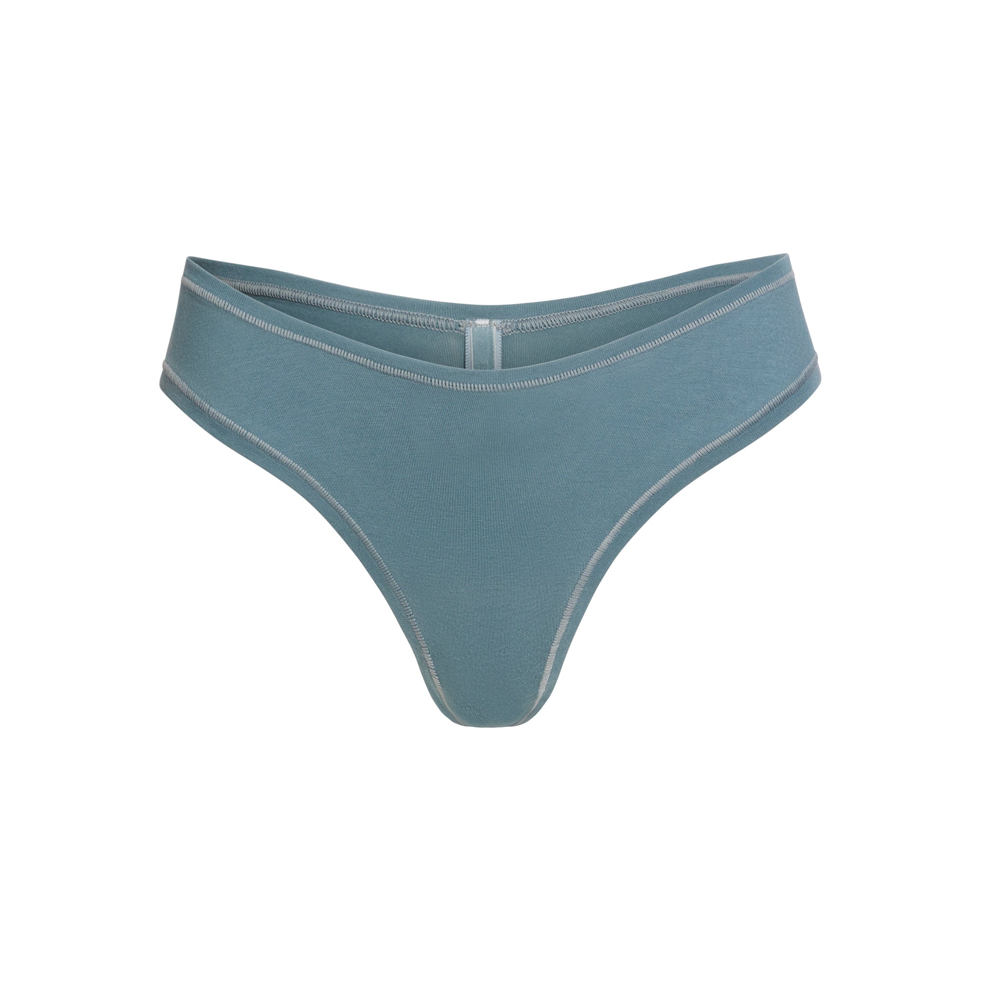 COTTON JERSEY DIPPED THONG | KYANITE FLAT ON A WHITE BACKGROUND | FLT