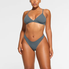 COTTON JERSEY DIPPED THONG WORN BY A MODEL IN FRONT VIEW