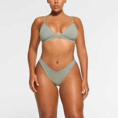 COTTON JERSEY DIPPED THONG WORN BY A MODEL IN FRONT VIEW