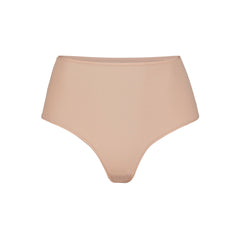 FITS EVERYBODY HIGH-WAISTED THONG | CLAY (HIGH-WAISTED PANTIES) LAYS FLAT ON A WHITE BACKGROUND | FLT