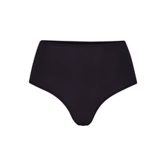FITS EVERYBODY HIGH-WAISTED THONG | ONYX (HIGH-WAISTED PANTIES) LAYS FLAT ON A WHITE BACKGROUND | FLT