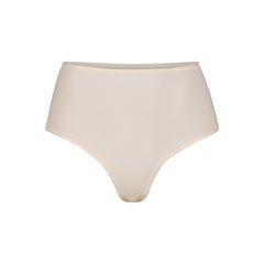 FITS EVERYBODY HIGH-WAISTED THONG | SAND (HIGH-WAISTED PANTIES) LAYS FLAT ON A WHITE BACKGROUND | FLT
