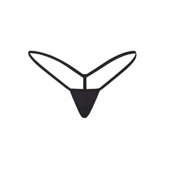 FITS EVERYBODY MICRO THONG | ONYX (THONGS, PANTIES) LAYS FLAT ON A WHITE BACKGROUND | FLT