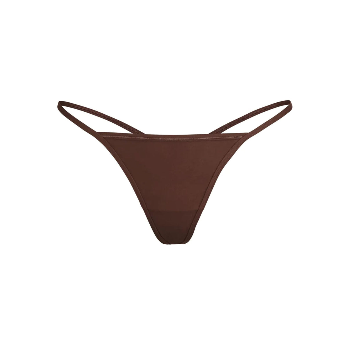 FITS EVERYBODY T-STRING THONG | COCOA (THONGS, PANTIES) LAYS FLAT ON A WHITE BACKGROUND | FLT