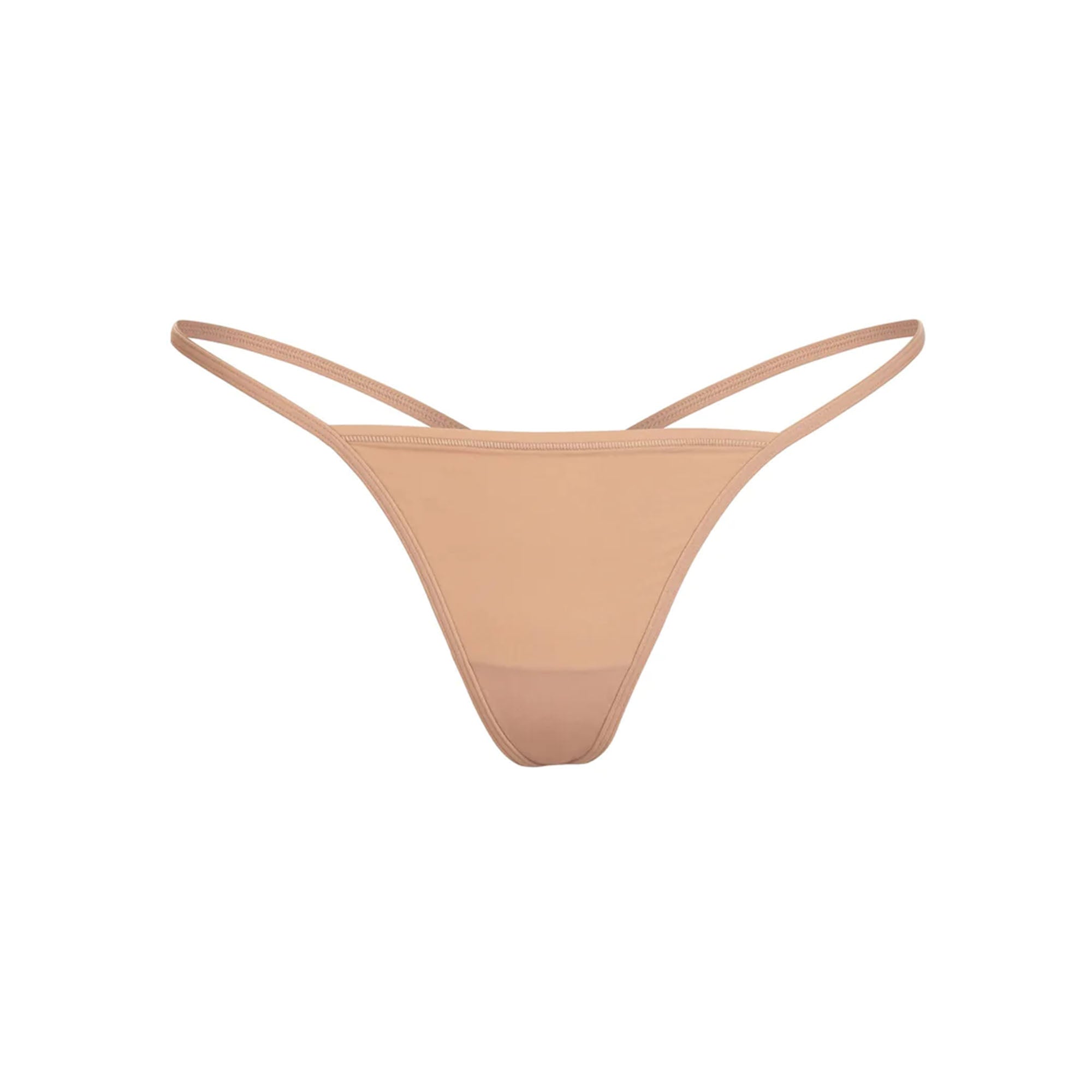 FITS EVERYBODY T-STRING THONG | OCHRE (THONGS, PANTIES) LAYS FLAT ON A WHITE BACKGROUND | FLT