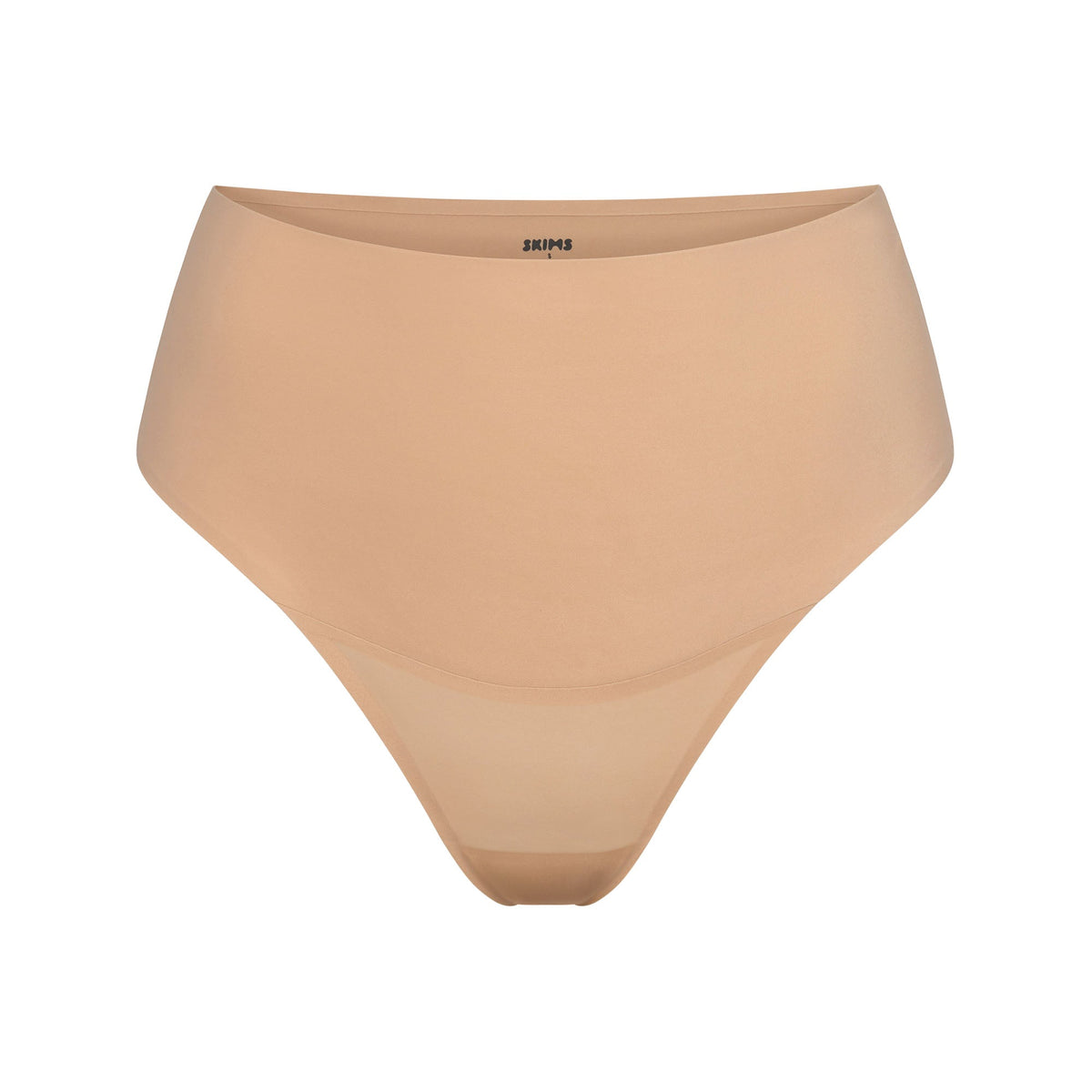 SMOOTHING INTIMATES HIGH-WAISTED THONG | CLAY (THONGS, PANTIES) LAYS FLAT ON A WHITE BACKGROUND | FLT