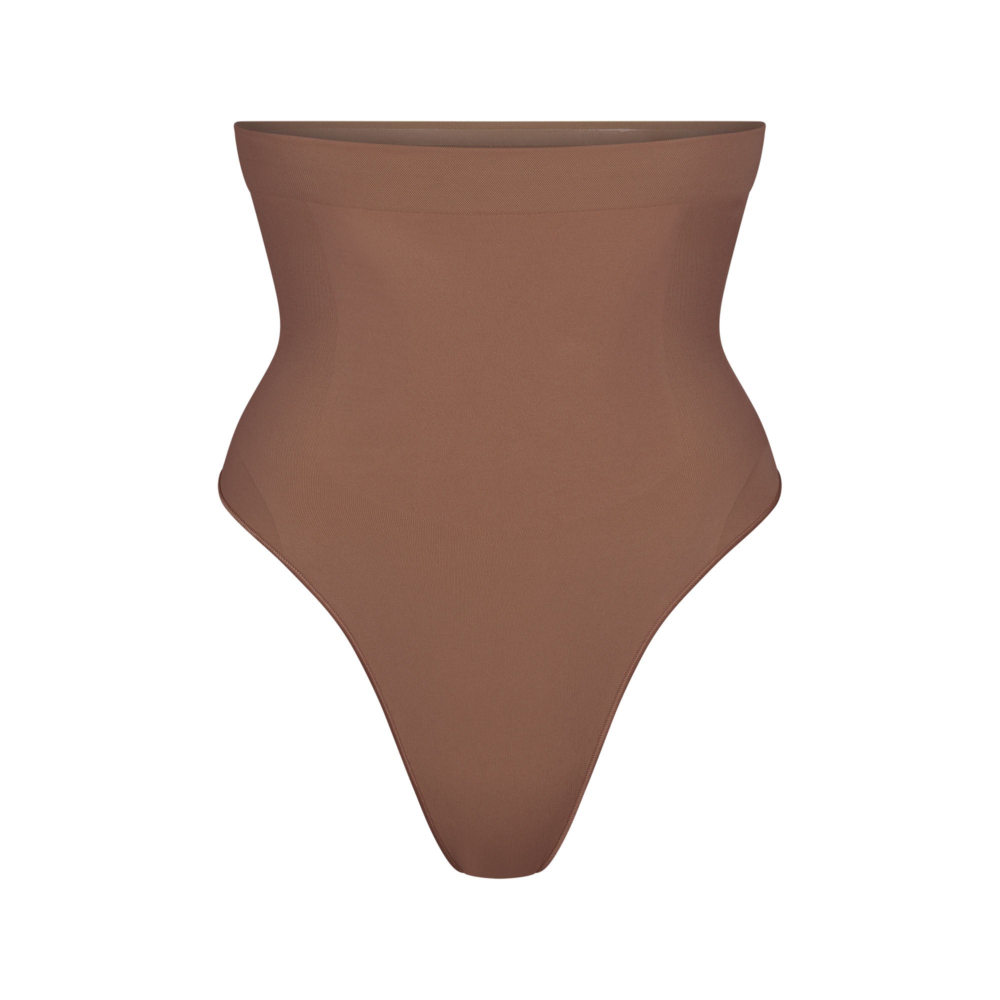 SEAMLESS SCULPT HIGH-WAISTED THONG | JASPER (SHAPEWEAR THONGS, PANTIES) LAYS FLAT ON A WHITE BACKGROUND | FLT