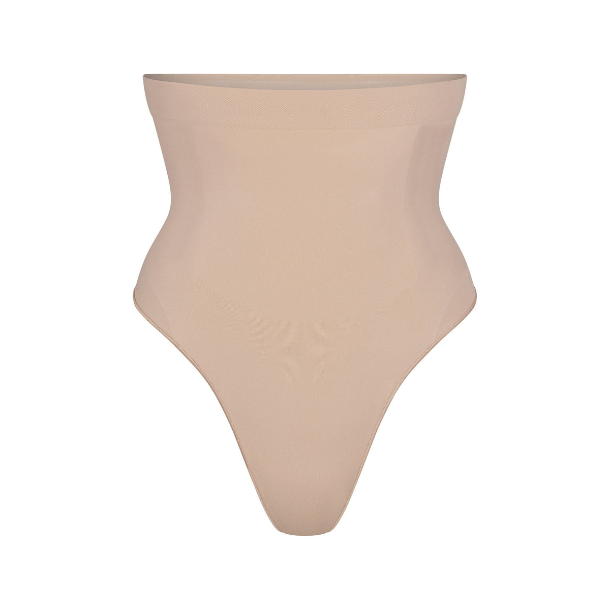 SEAMLESS SCULPT HIGH-WAISTED THONG | MICA (SHAPEWEAR THONGS, PANTIES) LAYS FLAT ON A WHITE BACKGROUND | FLT