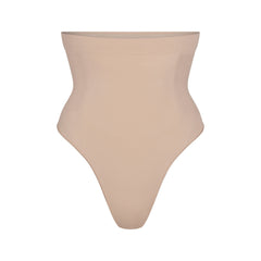 SEAMLESS SCULPT HIGH-WAISTED THONG | MICA (SHAPEWEAR THONGS, PANTIES) LAYS FLAT ON A WHITE BACKGROUND | FLT