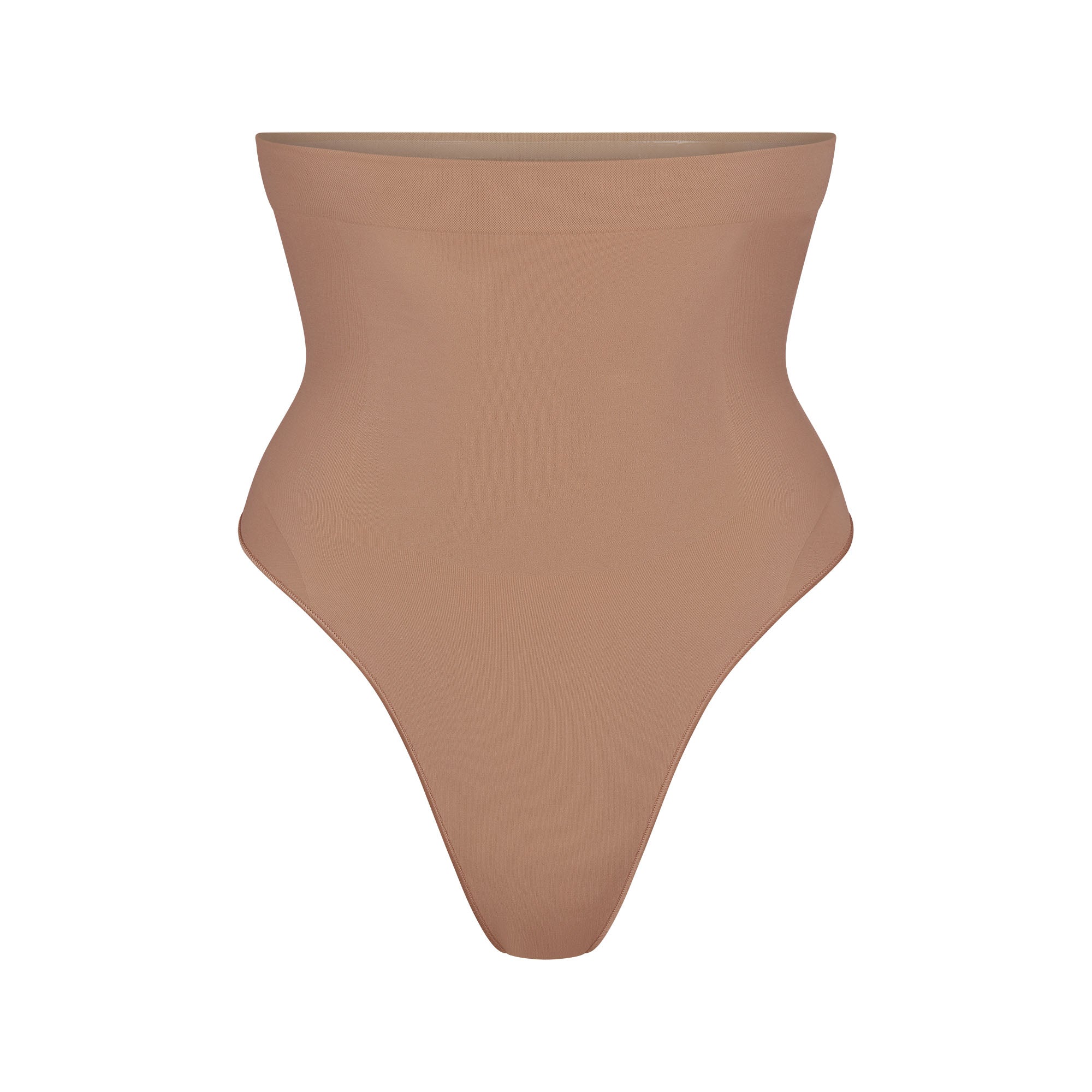 SEAMLESS SCULPT HIGH-WAISTED THONG | SIENNA (SHAPEWEAR THONGS, SHAPEWEAR) LAYS FLAT ON A WHITE BACKGROUND | FLT