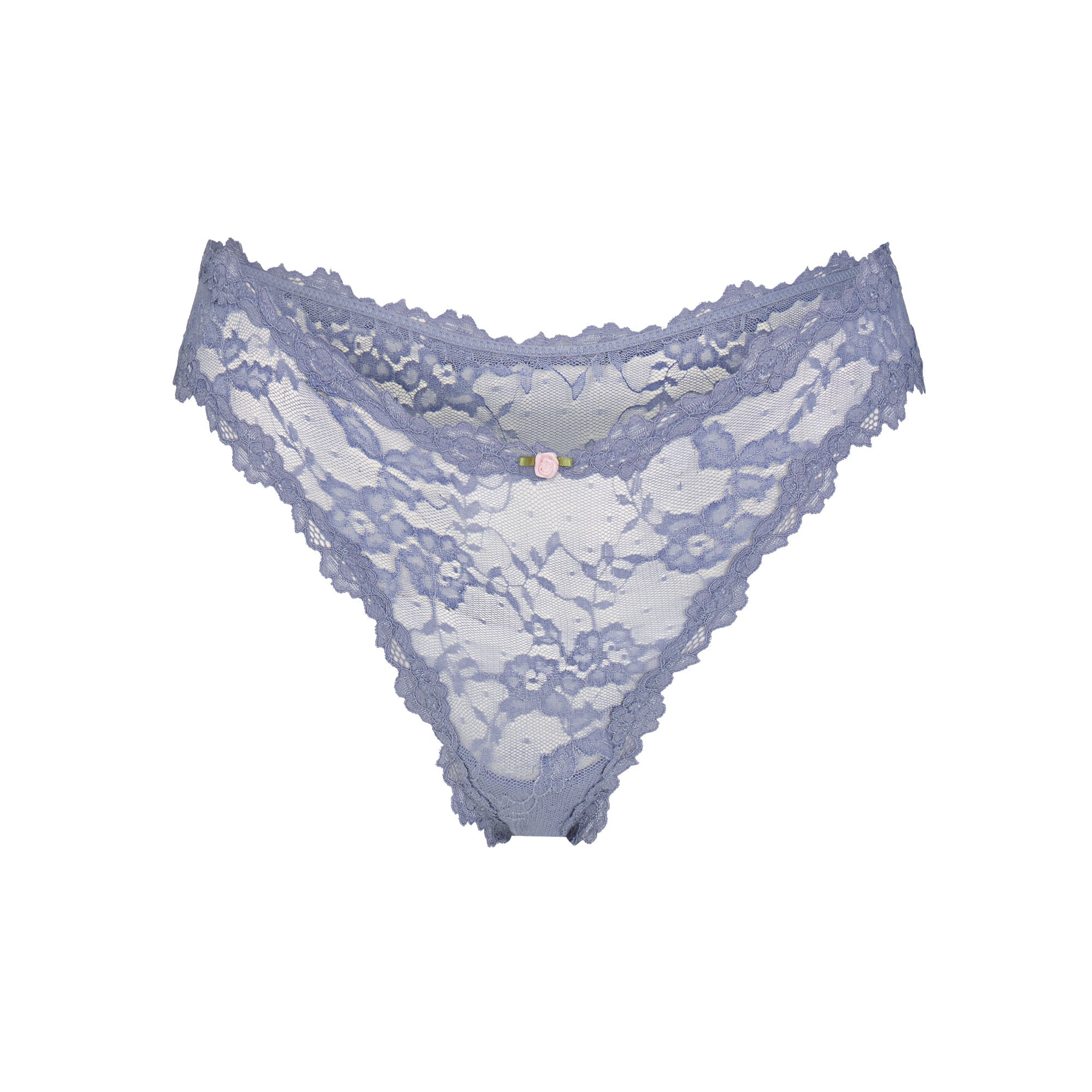 STRETCH LACE DIPPED THONG | SLATE FLAT ON A WHITE BACKGROUND | FLT