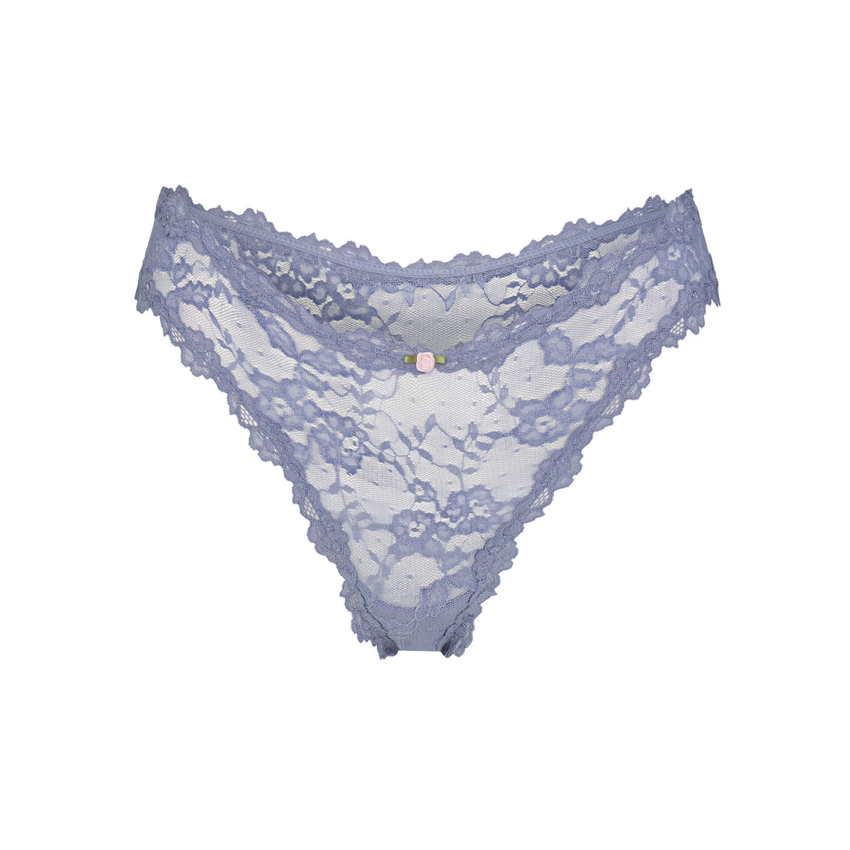 STRETCH LACE DIPPED THONG | SLATE FLAT ON A WHITE BACKGROUND | FLT