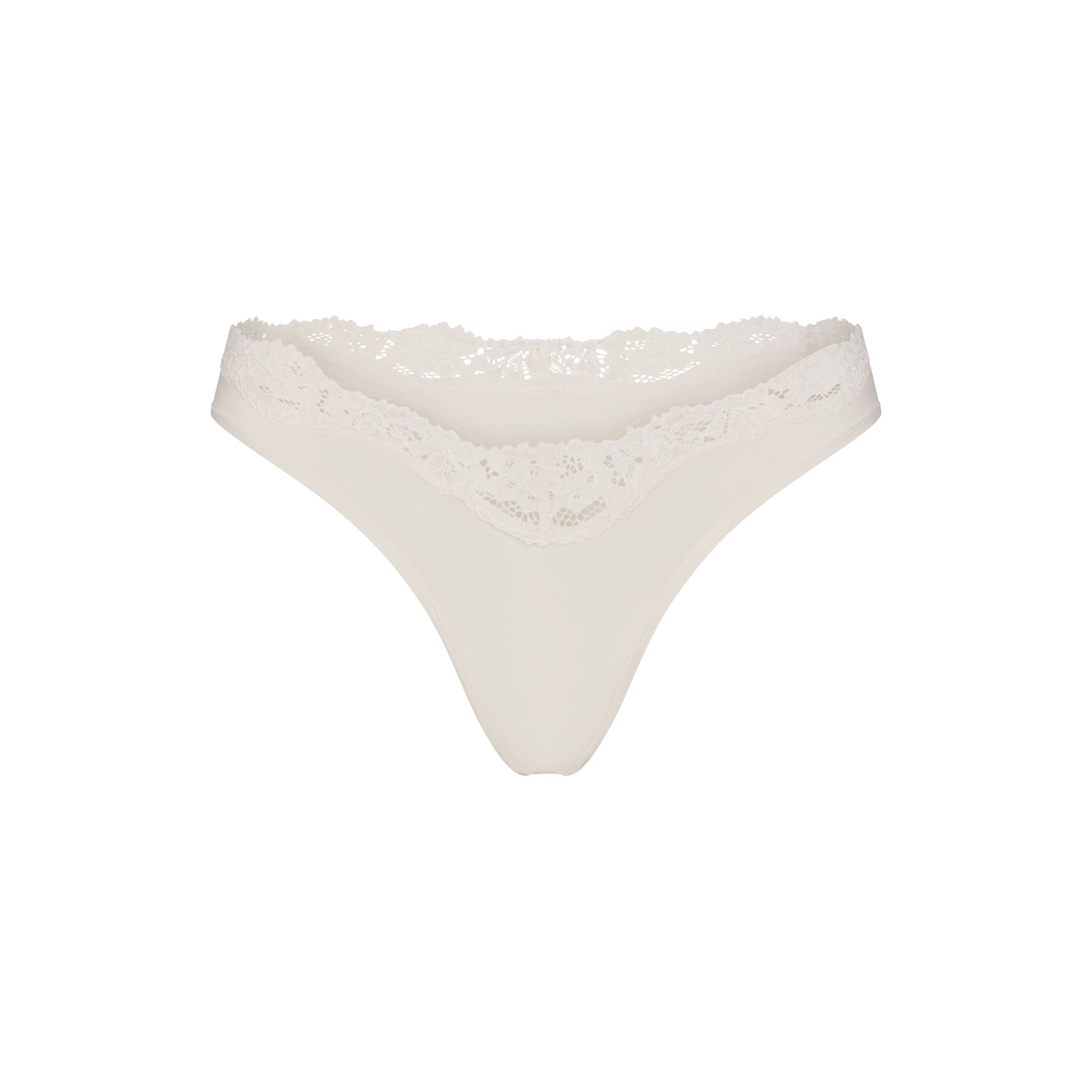 FITS EVERYBODY LACE DIPPED THONG 5-PACK | NEUTRAL DOT MULTI & LAYS FLAT ON A WHITE BACKGROUND | FLT