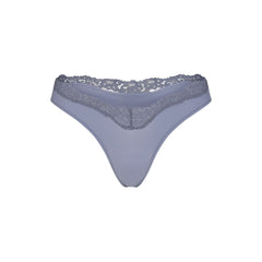 FITS EVERYBODY LACE DIPPED THONG | SLATE TONAL & LAYS FLAT ON A WHITE BACKGROUND | FLT