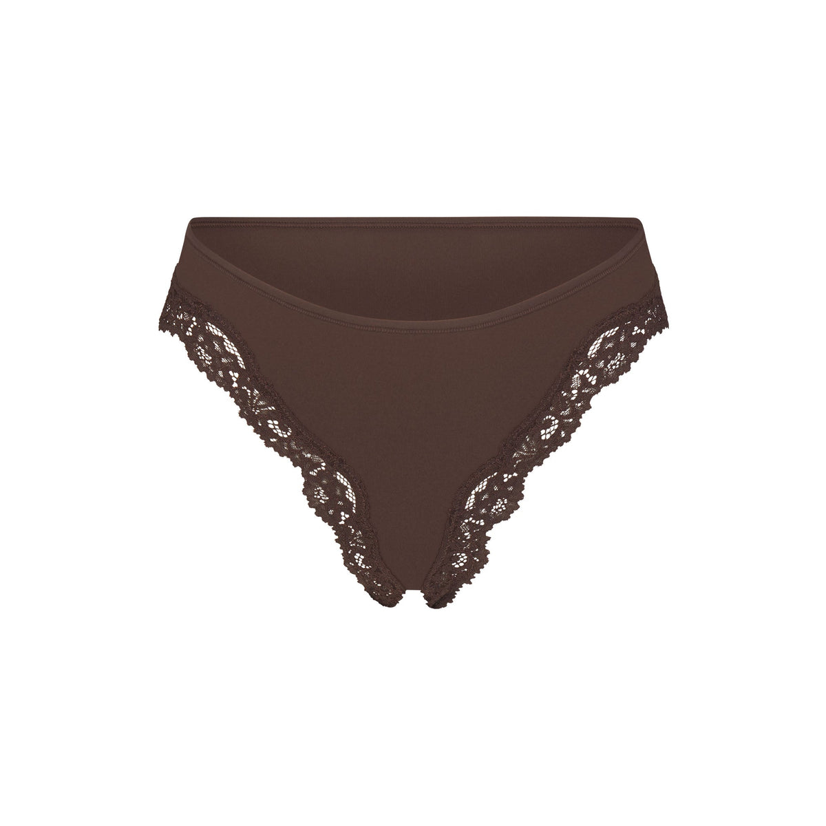 FITS EVERYBODY LACE TANGA | ESPRESSO FLAT ON A WHITE BACKGROUND | FLT