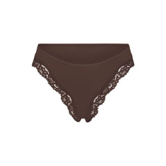 FITS EVERYBODY LACE TANGA | ESPRESSO FLAT ON A WHITE BACKGROUND | FLT