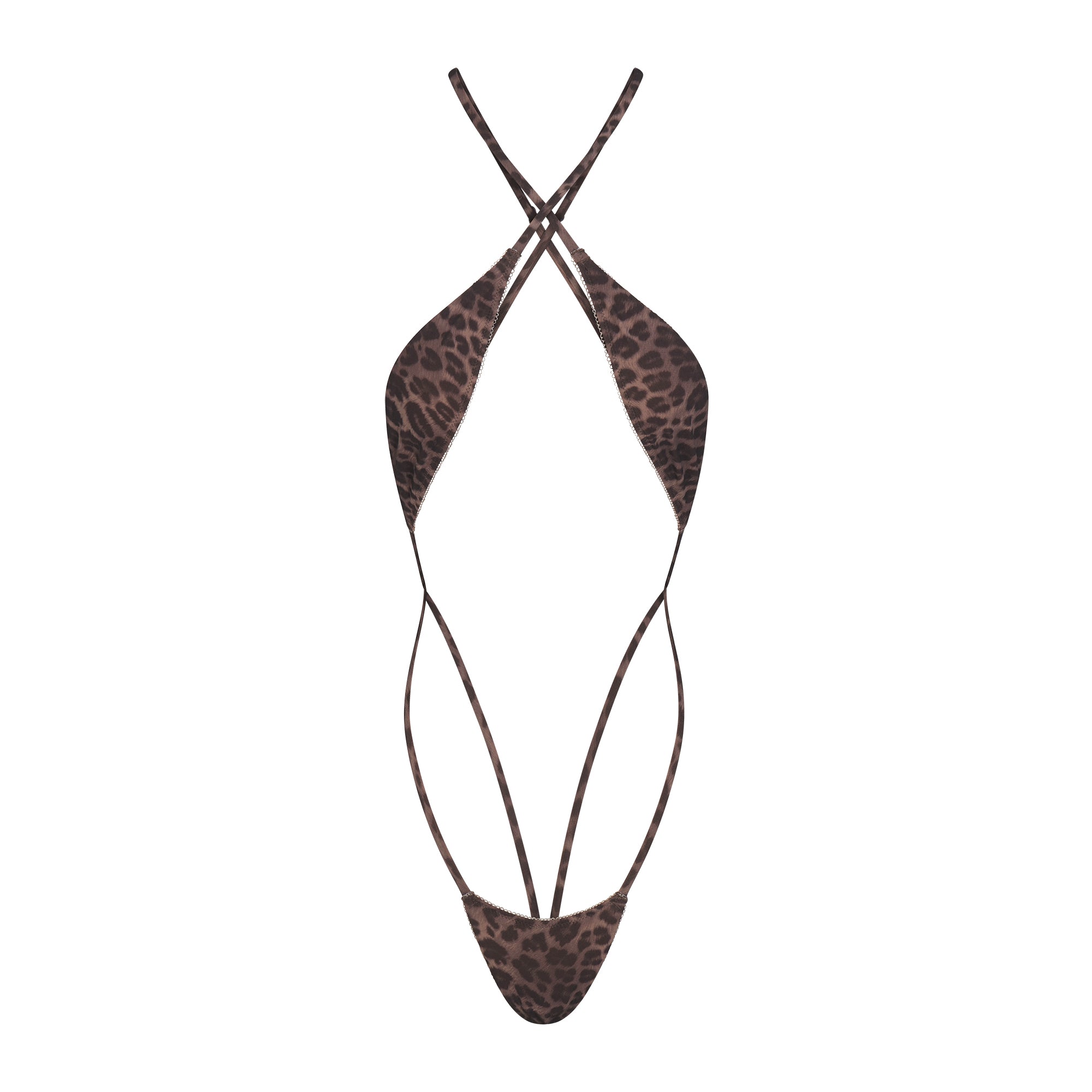 FITS EVERYBODY PICOT MICRO TEDDY | UMBER LEOPARD PRINT FLAT ON A WHITE BACKGROUND | FLT