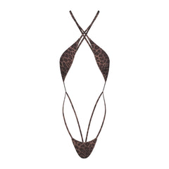 FITS EVERYBODY PICOT MICRO TEDDY | UMBER LEOPARD PRINT FLAT ON A WHITE BACKGROUND | FLT