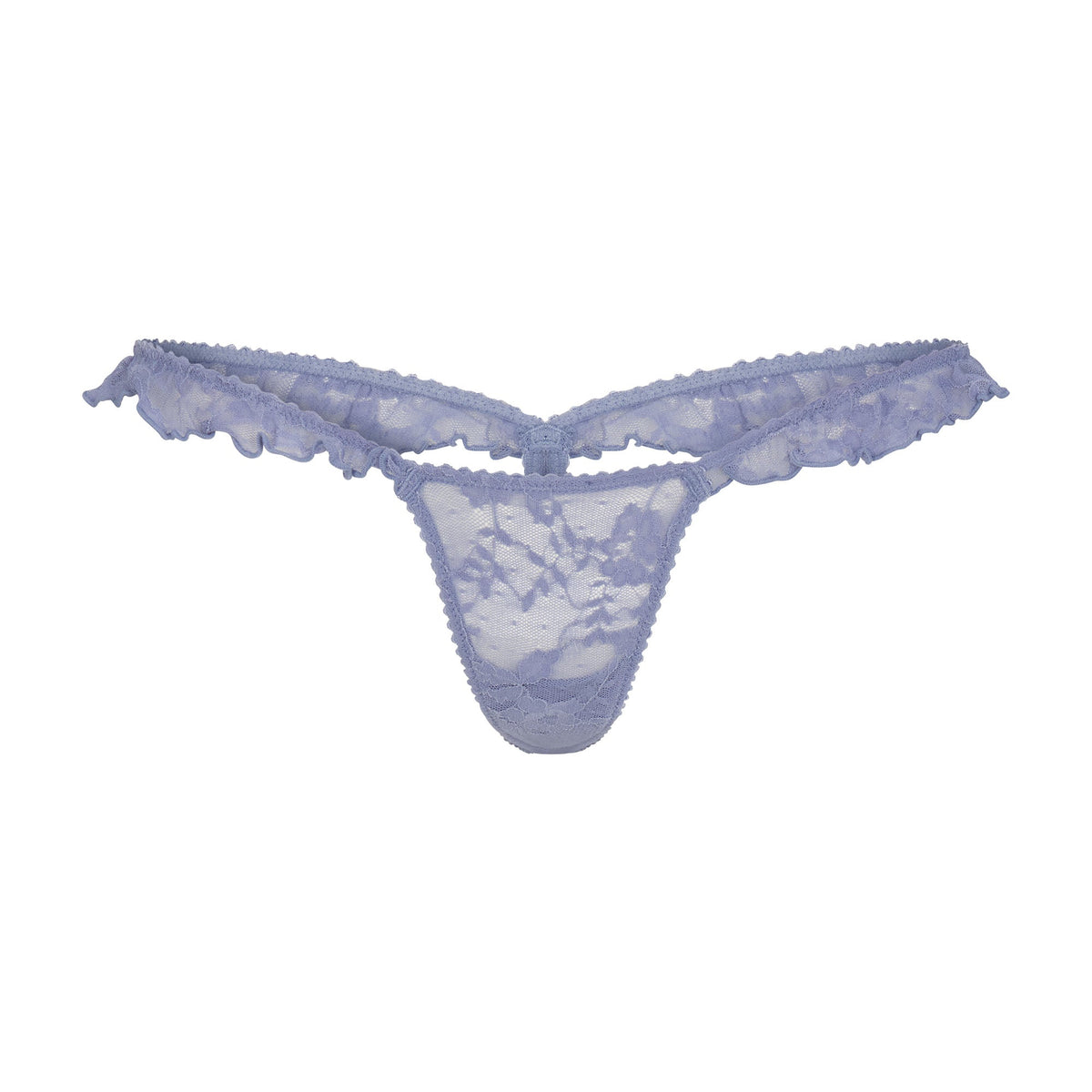 STRETCH LACE BUTTERFLY THONG | SLATE FLAT ON A WHITE BACKGROUND | FLT