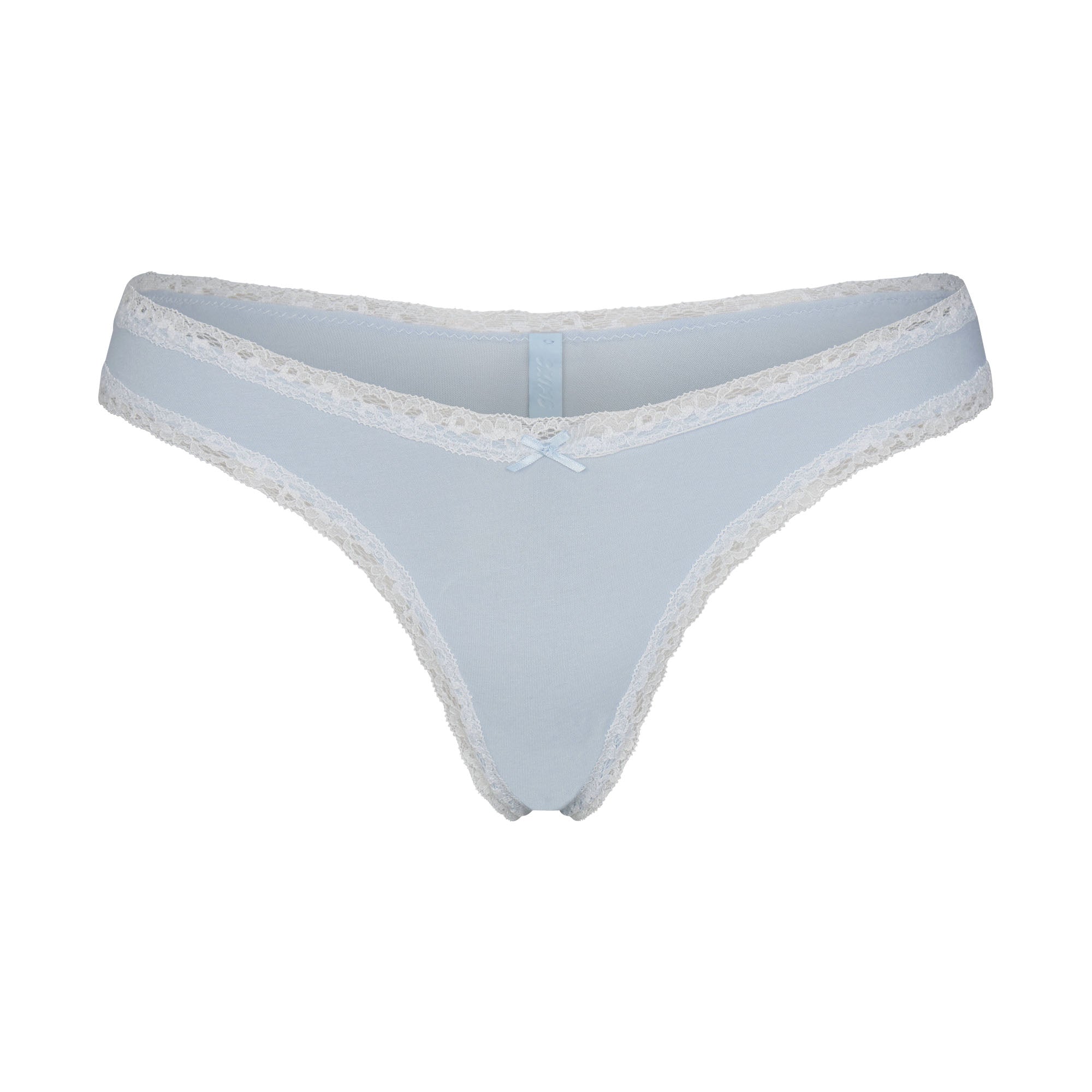 LIGHTWEIGHT COTTON LACE THONG | AIRSPACE FLAT ON A WHITE BACKGROUND | FLT