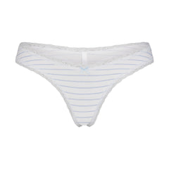 LIGHTWEIGHT COTTON LACE THONG | AIRSPACE LAGUNA STRIPE FLAT ON A WHITE BACKGROUND | FLT