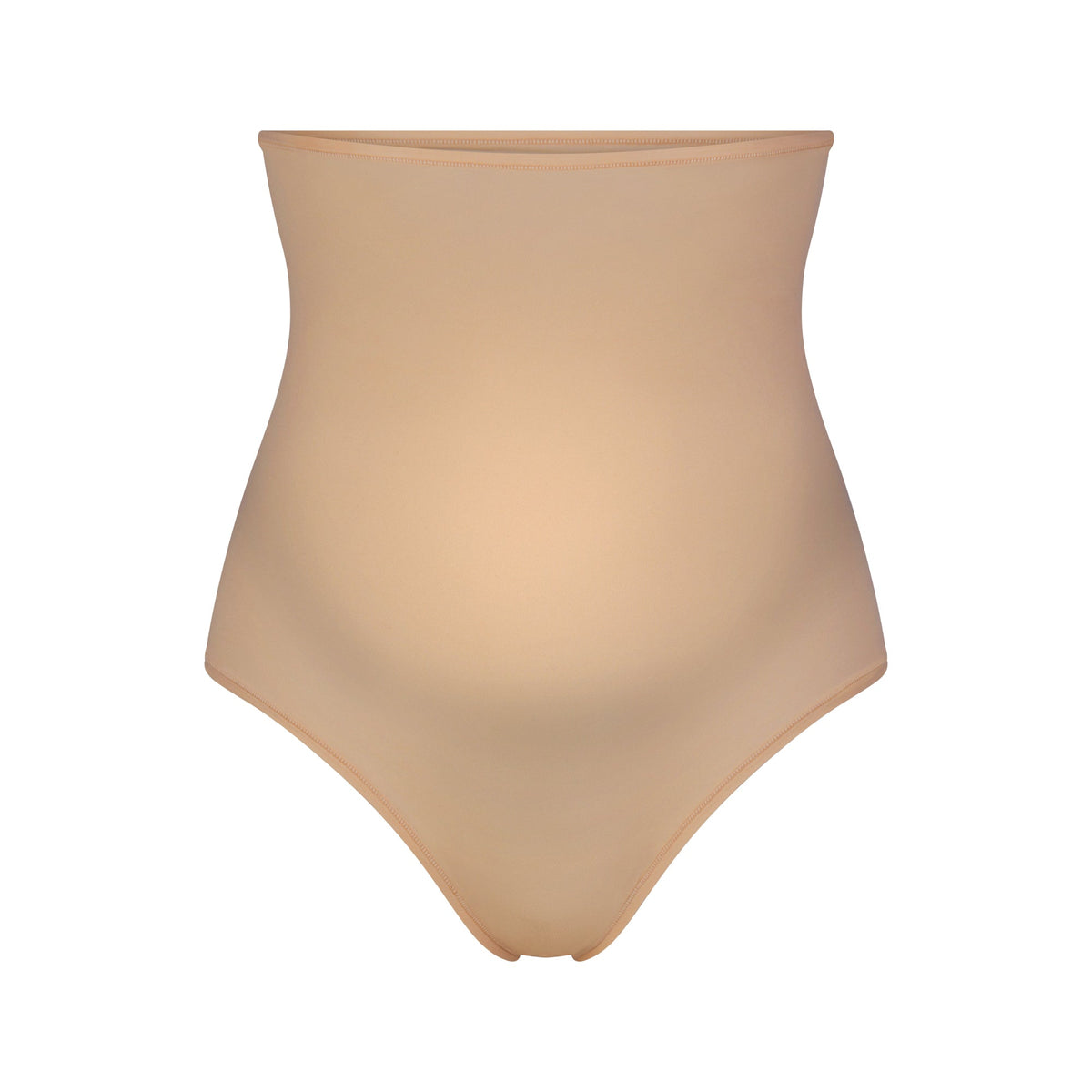 FITS EVERYBODY MATERNITY HIGH-WAISTED THONG | CLAY (MATERNITY PANTIES) LAYS FLAT ON A WHITE BACKGROUND | FLT