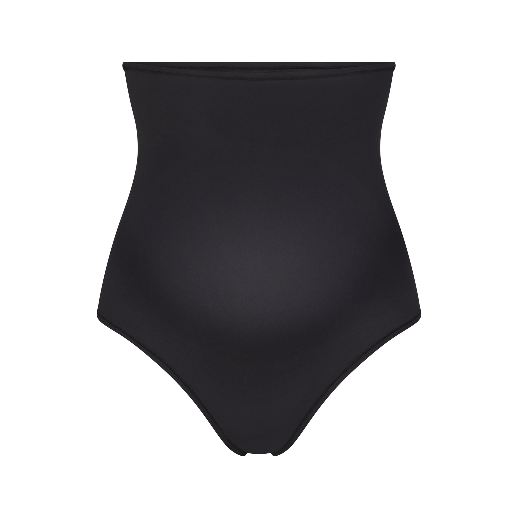 FITS EVERYBODY MATERNITY HIGH-WAISTED THONG | ONYX (MATERNITY PANTIES) LAYS FLAT ON A WHITE BACKGROUND | FOCUS: 0.0, 1.0, 0.9