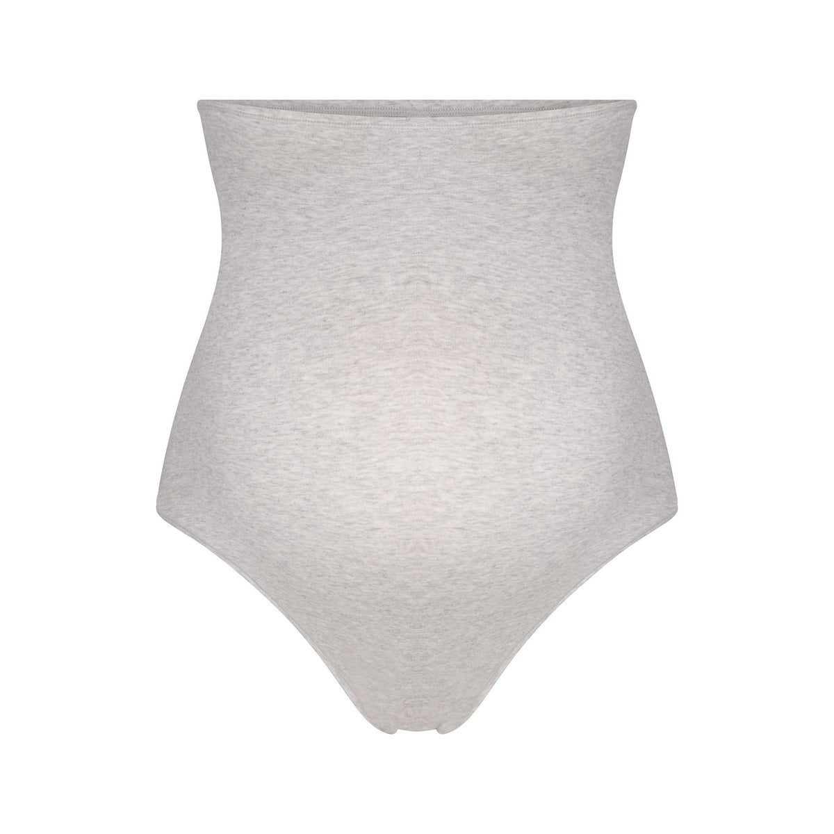 COTTON JERSEY MATERNITY HIGH-WAISTED THONG | LIGHT HEATHER GREY FLAT ON A WHITE BACKGROUND | FLT