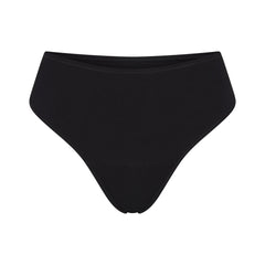 PERIOD PANTIES THONG | OBSIDIAN FLAT ON A WHITE BACKGROUND | FLT