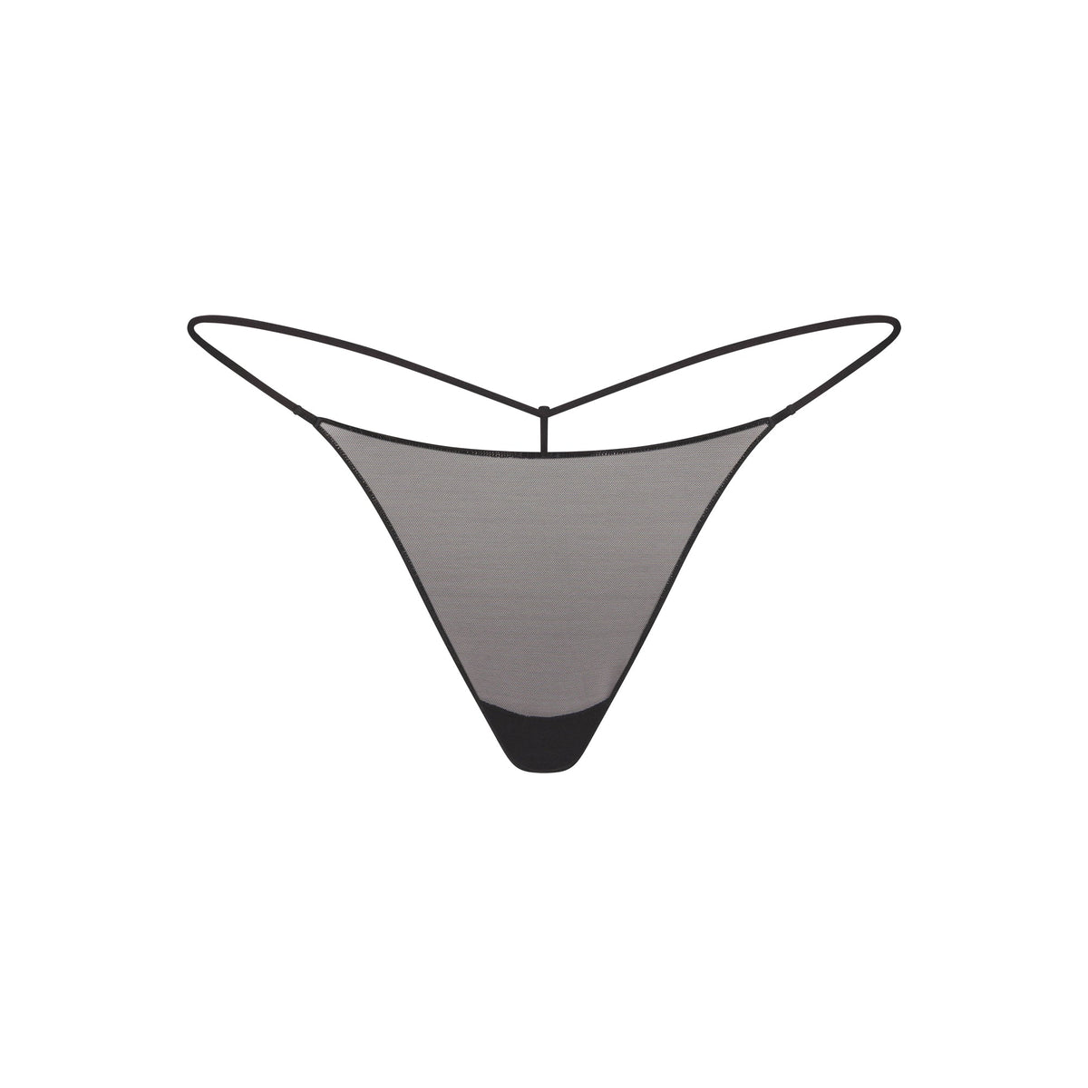 ULTRA FINE MESH STRING THONG | OBSIDIAN FLAT ON A WHITE BACKGROUND | FLT