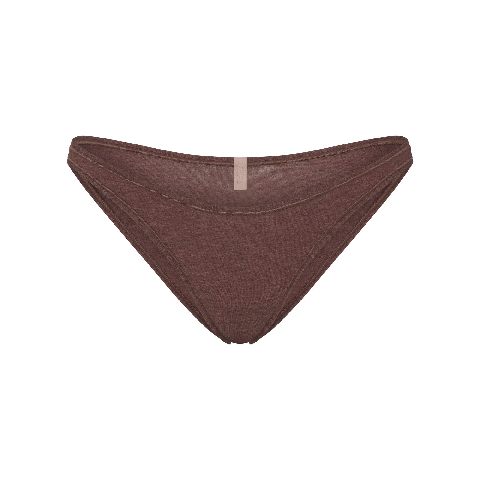 EVERYDAY COTTON BIKINI | COCOA HEATHER FLAT ON A WHITE BACKGROUND | FLT
