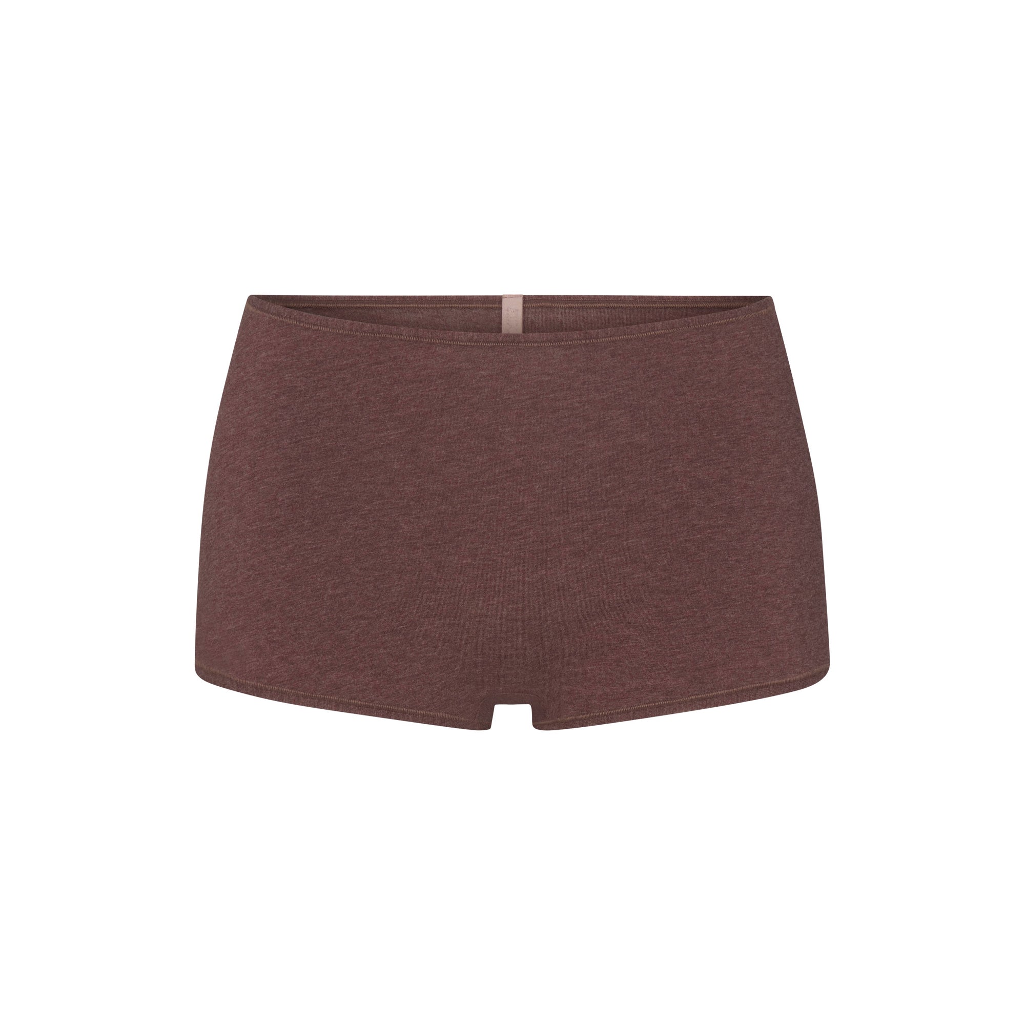 EVERYDAY COTTON BOY SHORT | COCOA HEATHER FLAT ON A WHITE BACKGROUND | FLT