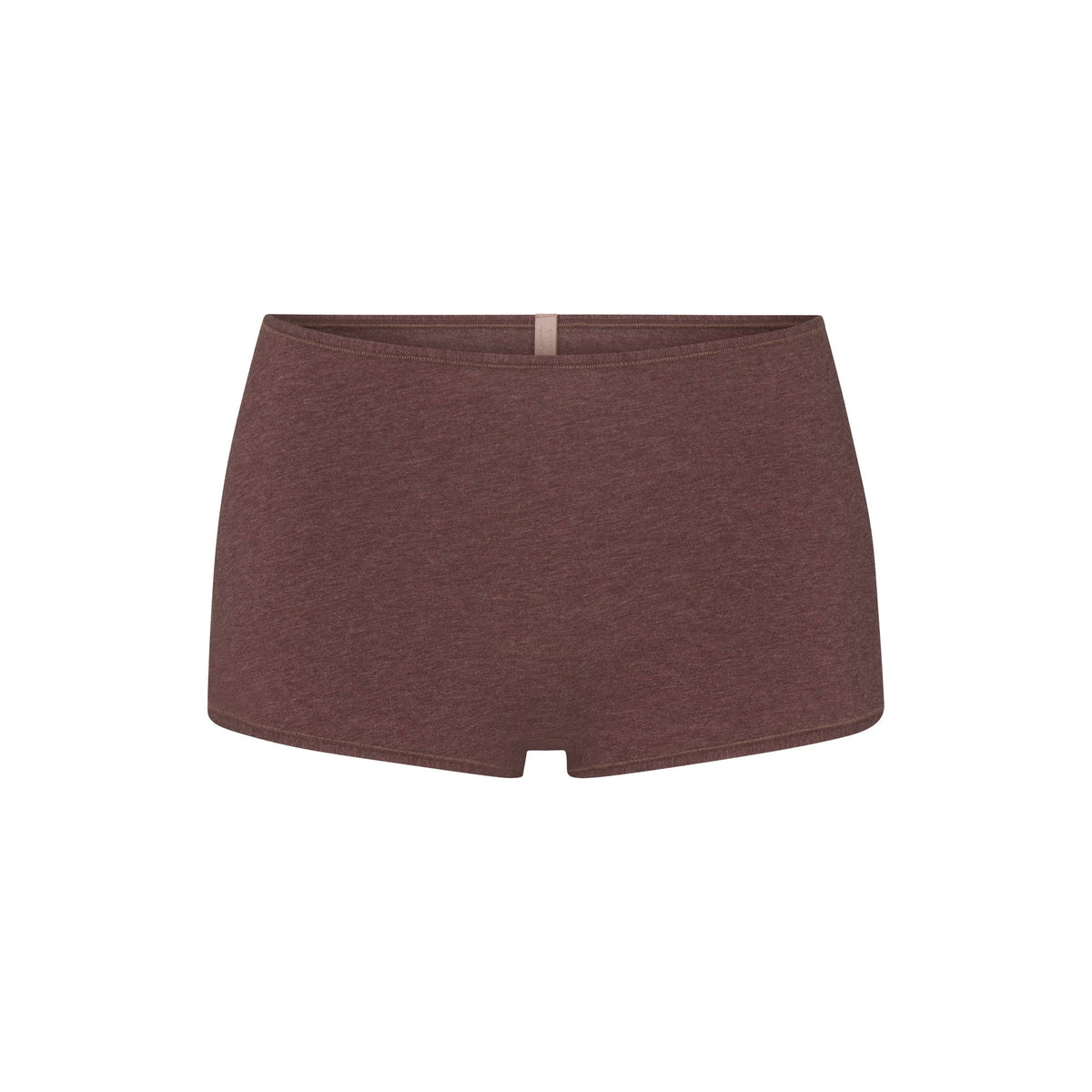 EVERYDAY COTTON BOY SHORT | COCOA HEATHER FLAT ON A WHITE BACKGROUND | FLT
