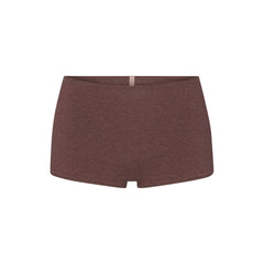 EVERYDAY COTTON BOY SHORT | COCOA HEATHER FLAT ON A WHITE BACKGROUND | FLT