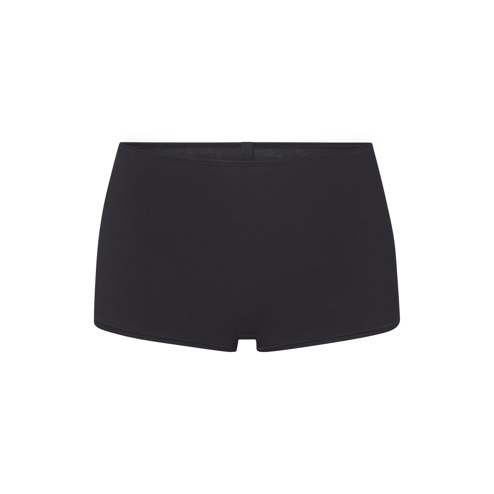 EVERYDAY COTTON BOY SHORT | ONYX FLAT ON A WHITE BACKGROUND | FLT