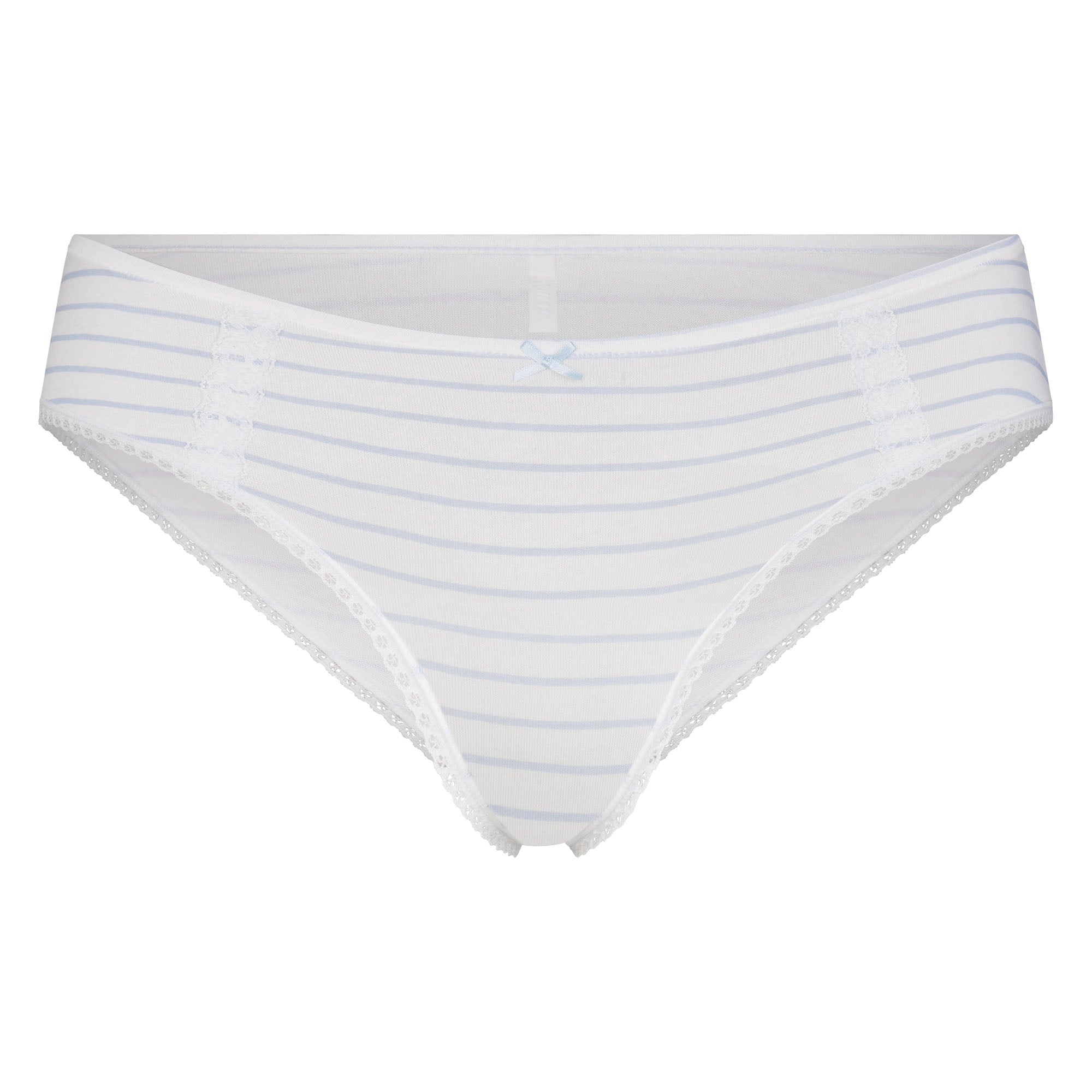 LIGHTWEIGHT COTTON LACE HIPSTER | AIRSPACE LAGUNA STRIPE FLAT ON A WHITE BACKGROUND | FLT
