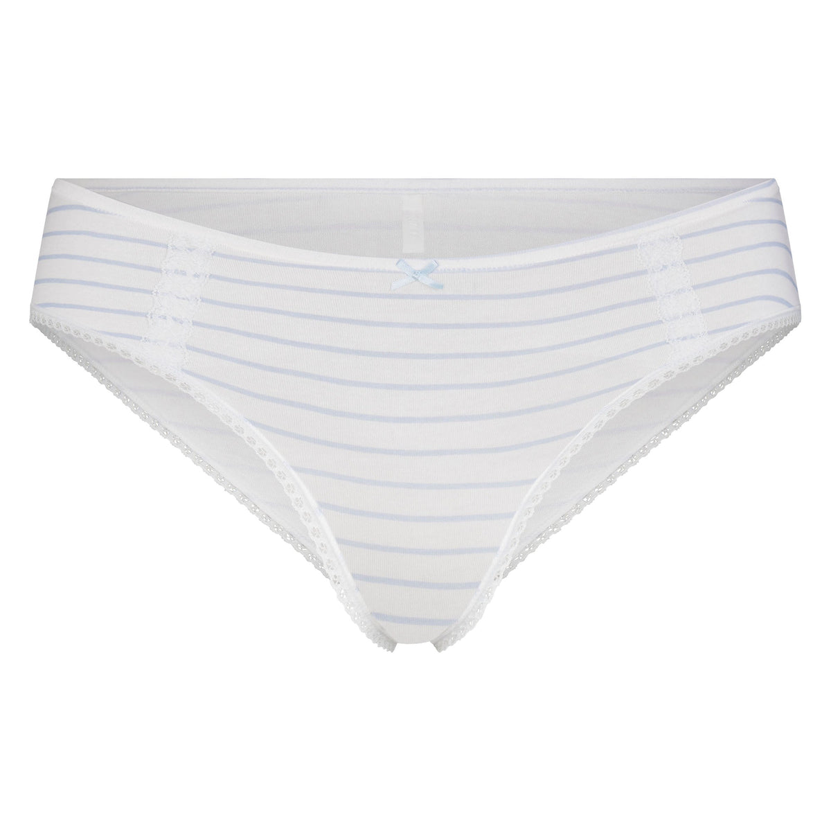 LIGHTWEIGHT COTTON LACE HIPSTER | AIRSPACE LAGUNA STRIPE FLAT ON A WHITE BACKGROUND | FLT
