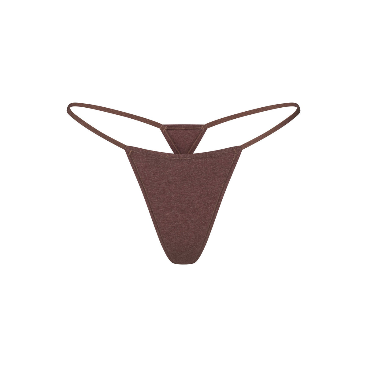 EVERYDAY COTTON STRING THONG | COCOA HEATHER FLAT ON A WHITE BACKGROUND | FLT