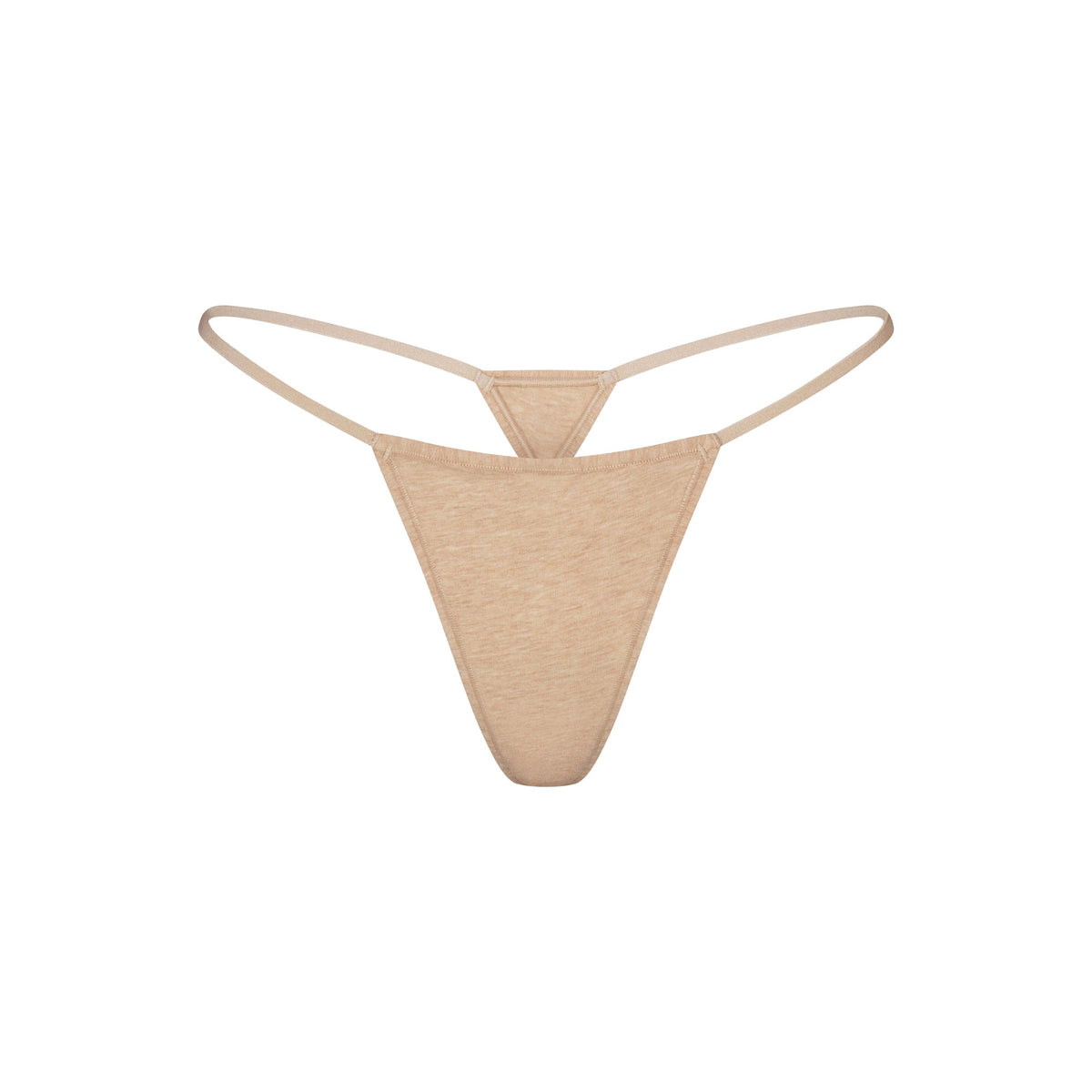 EVERYDAY COTTON STRING THONG | CLAY HEATHER FLAT ON A WHITE BACKGROUND | FLT