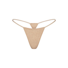 EVERYDAY COTTON STRING THONG | CLAY HEATHER FLAT ON A WHITE BACKGROUND | FLT