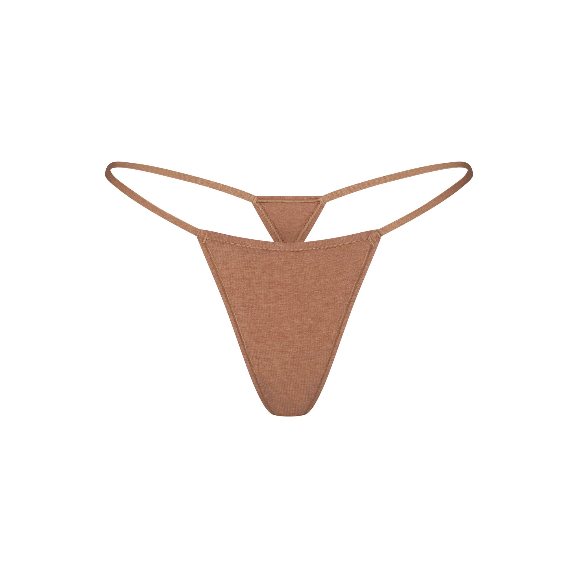 EVERYDAY COTTON STRING THONG | SIENNA HEATHER FLAT ON A WHITE BACKGROUND | FLT
