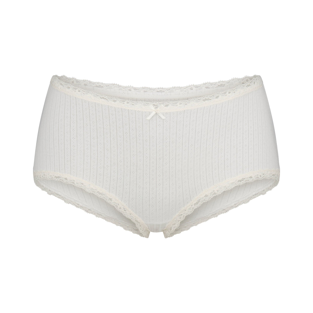 LIGHTWEIGHT COTTON POINTELLE LACE BOY SHORT | MARBLE TONAL FLAT ON A WHITE BACKGROUND | FLT
