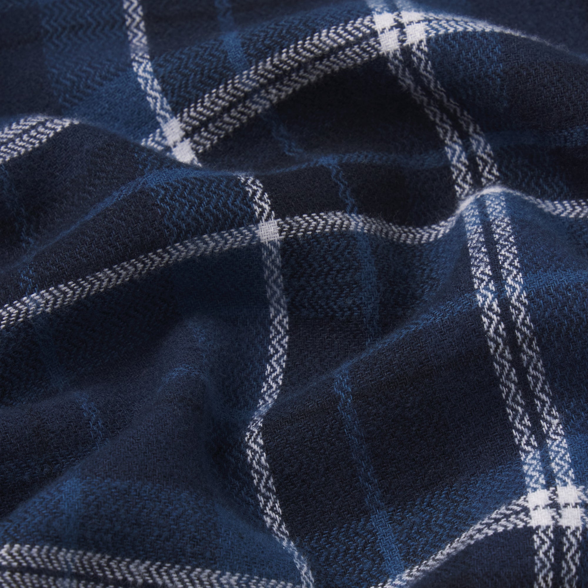 SKIMS FOR TEAM USA FLANNEL SLEEP OLYMPIC SHORT | NAVY PLAIDON A MODEL FRONT VIEW @ | FOCUS: 0.0, 1.0, 0.9