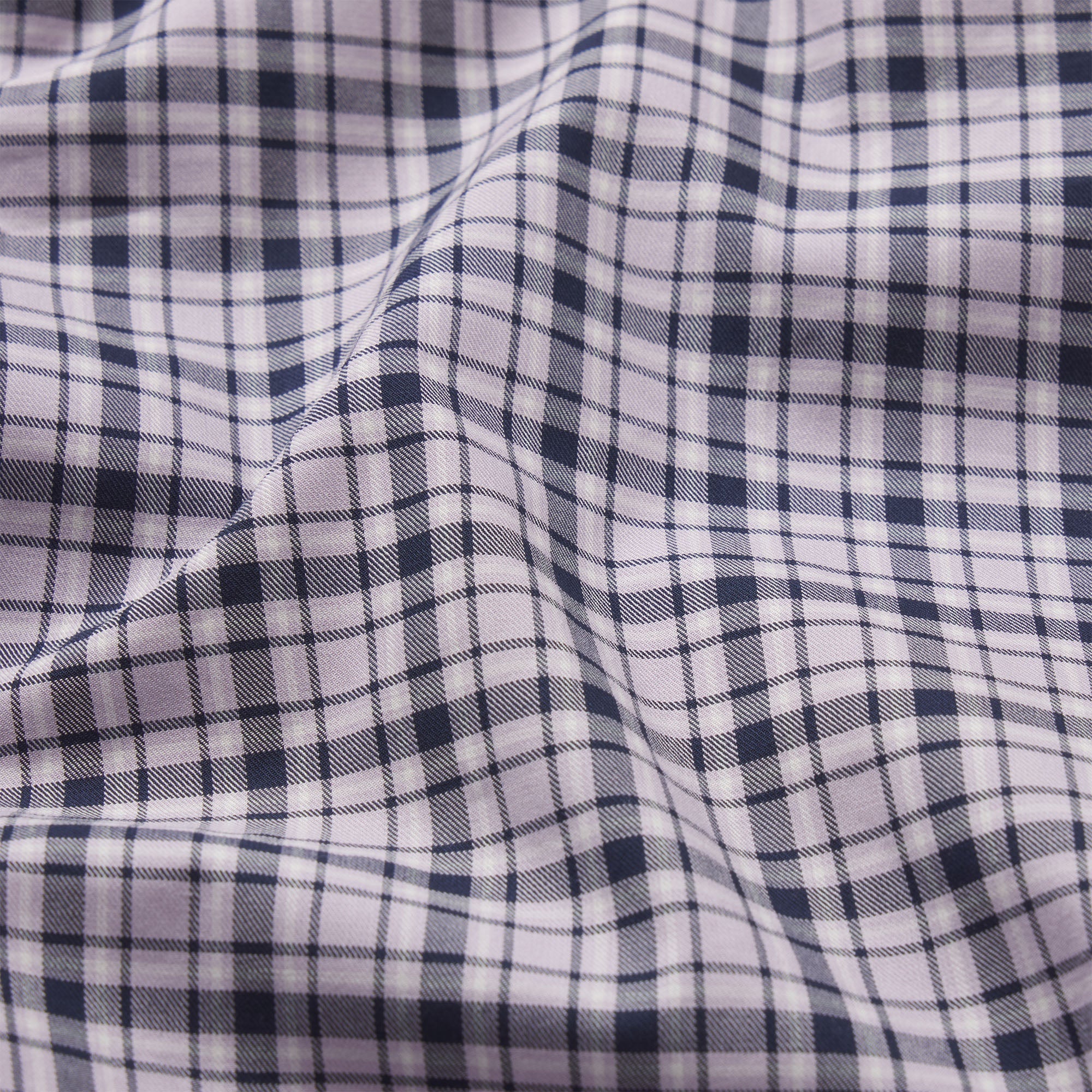 COTTON POPLIN SLEEP CROPPED BUTTON UP AND BLOOMER SET | IRIS MICA NAVY CHECK & LAYS FLAT ON A WHITE BACKGROUND | FLT