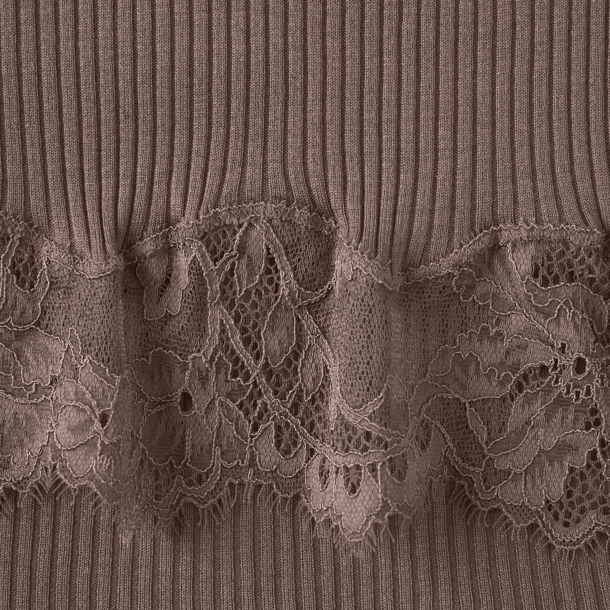 RIB KNIT LACE MINI DRESS | AMETHYST ADDITIONAL FABRIC DETAILS