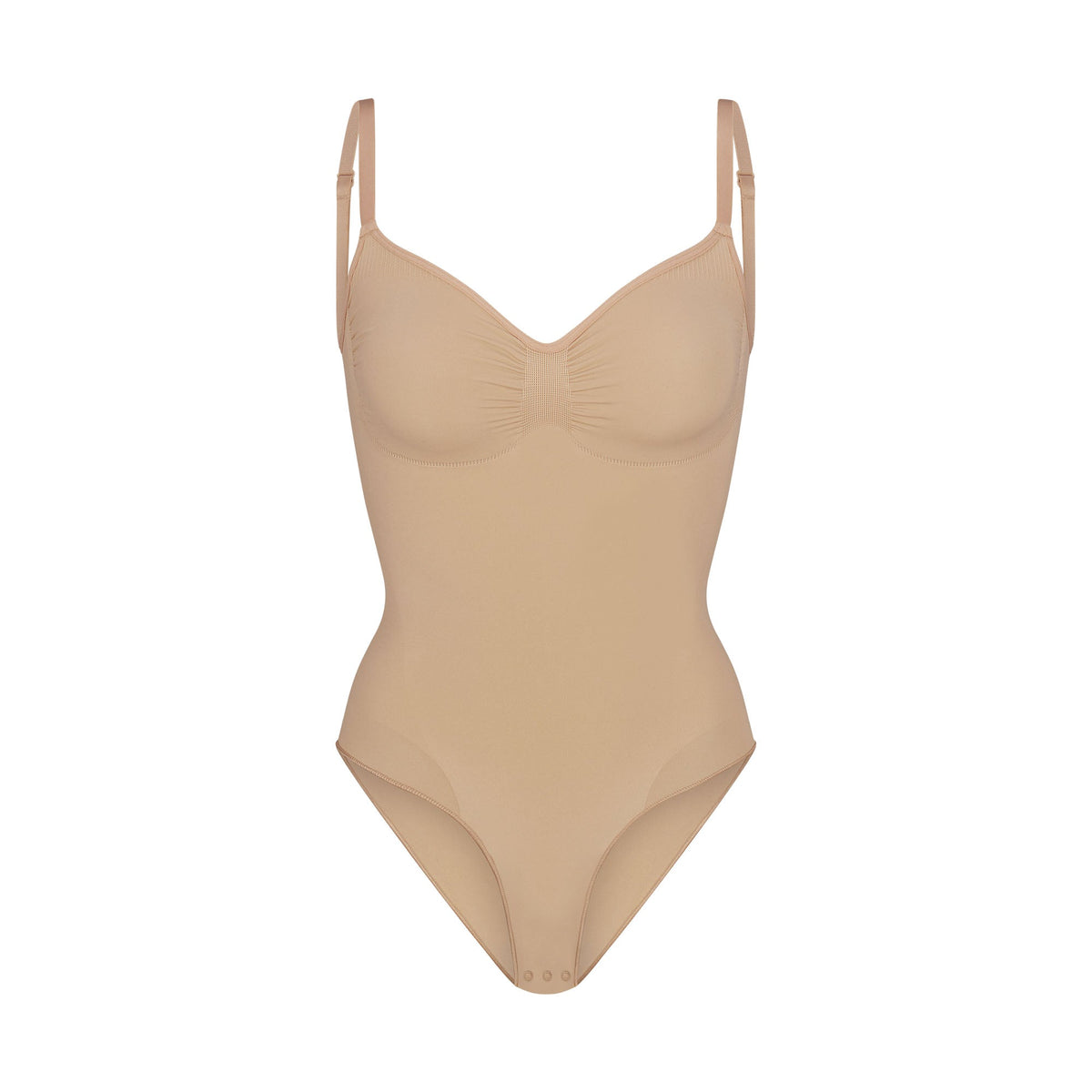 SEAMLESS SCULPT BRIEF BODYSUIT | CLAY (SHAPEWEAR BODYSUITS) LAYS FLAT ON A WHITE BACKGROUND | FLT